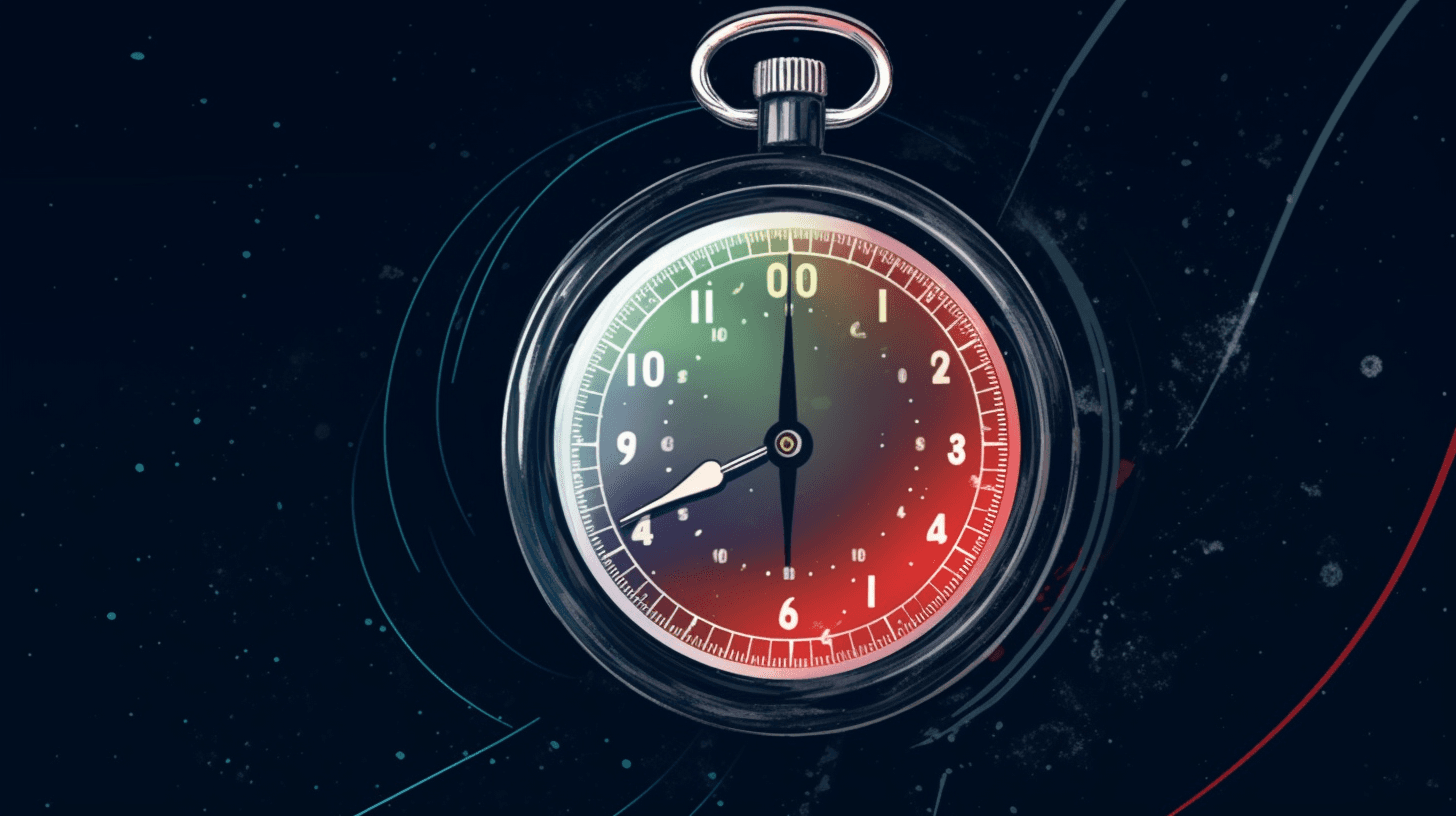 midjourney promt: a stopwatch in space in the style of Barbara Kasten --v 5 --ar 16:9